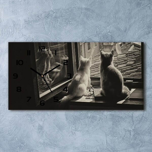 Reloj horizontal Gatos en la ventana