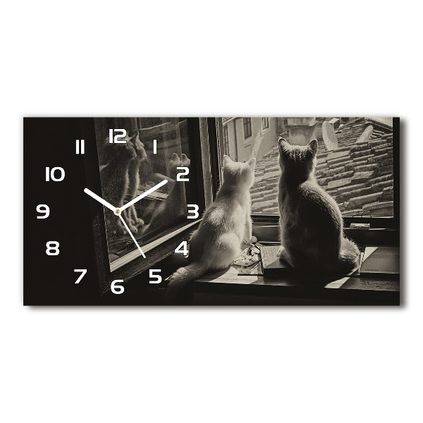 Reloj horizontal Gatos en la ventana