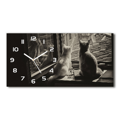Reloj horizontal Gatos en la ventana