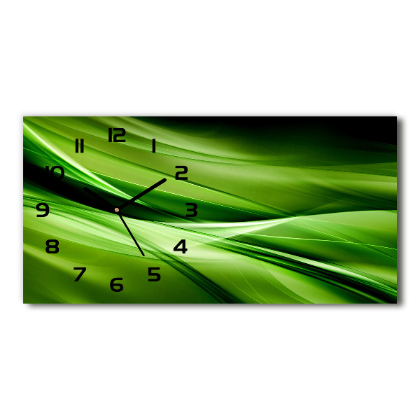 Reloj rectangular Fondo de ondas verdes