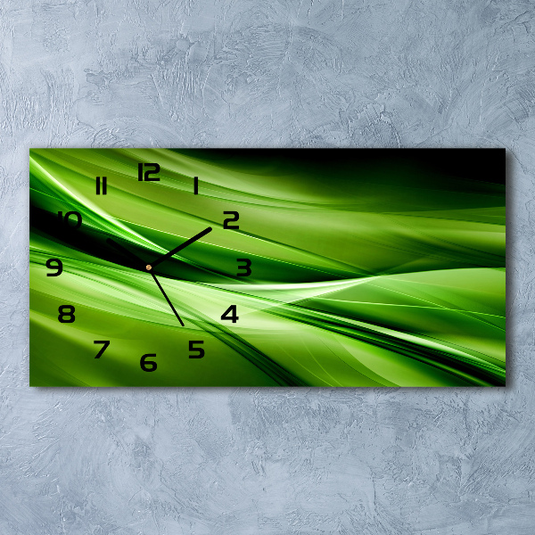 Reloj rectangular Fondo de ondas verdes