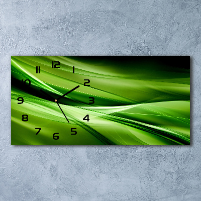 Reloj rectangular Fondo de ondas verdes