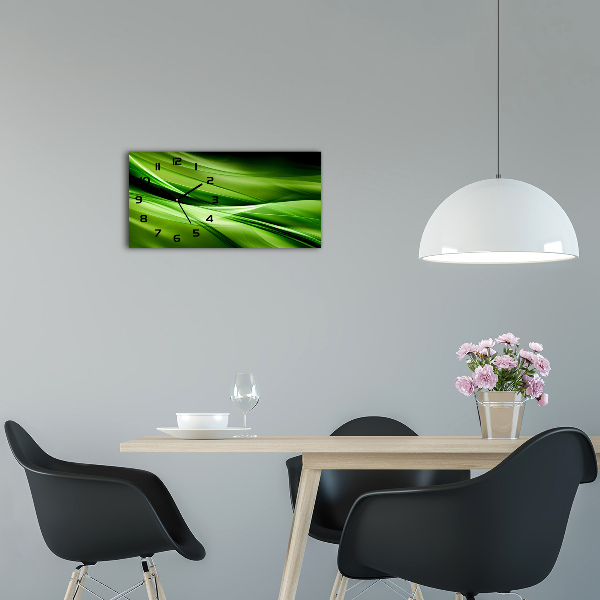 Reloj rectangular Fondo de ondas verdes