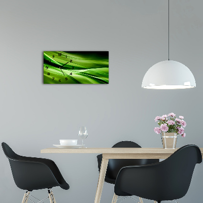 Reloj rectangular Fondo de ondas verdes