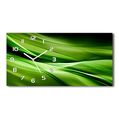 Reloj rectangular Fondo de ondas verdes