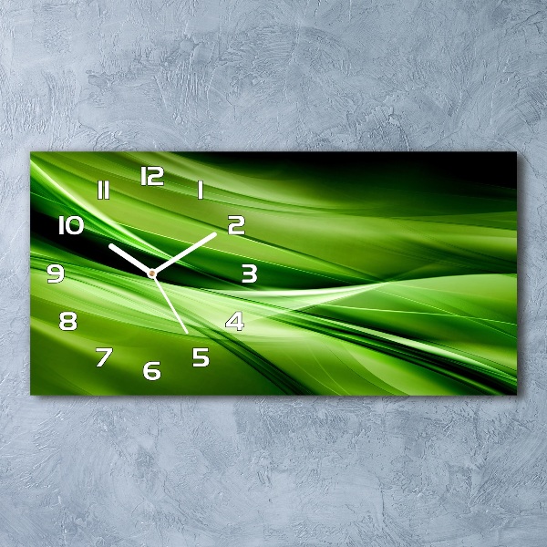 Reloj rectangular Fondo de ondas verdes