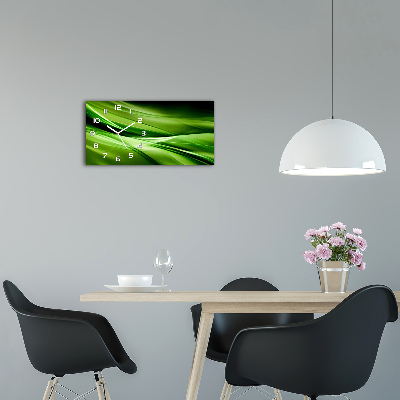 Reloj rectangular Fondo de ondas verdes