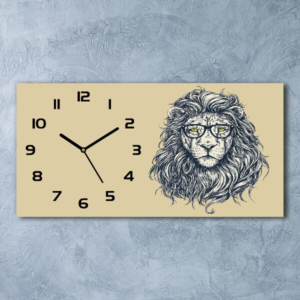 Reloj de cristal horizontal León hipster
