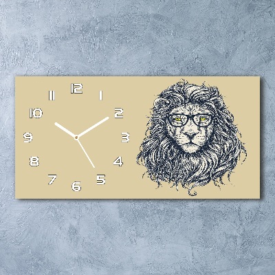 Reloj de cristal horizontal León hipster