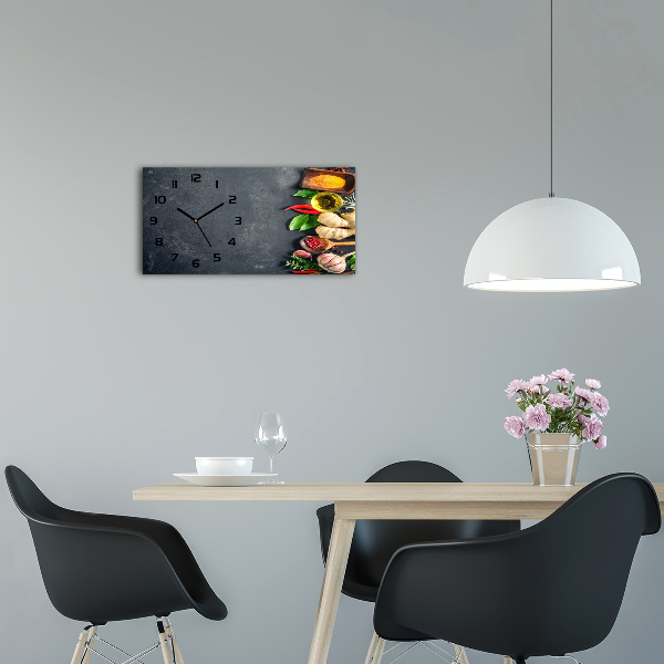 Reloj de cristal horizontal Hierbas y especias