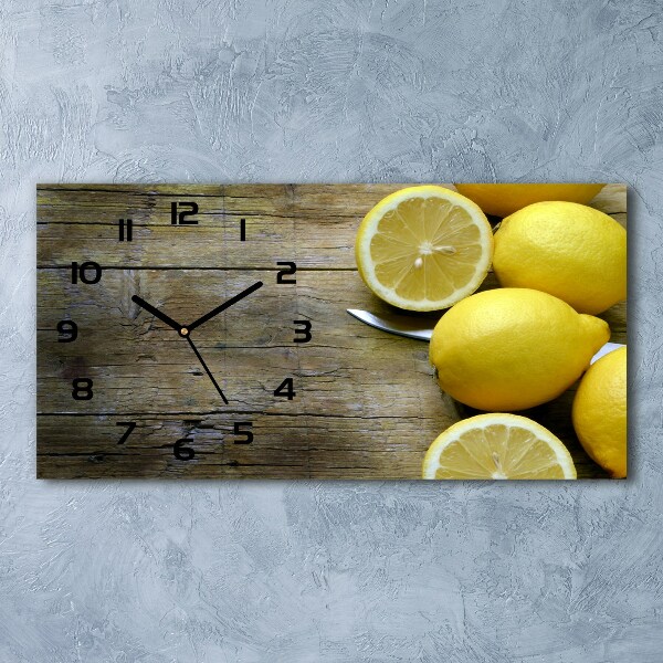 Reloj horizontal Limones en madera