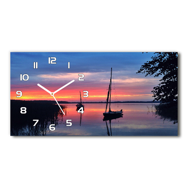 Reloj horizontal Veleros al atardecer