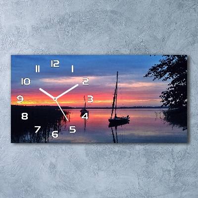 Reloj horizontal Veleros al atardecer