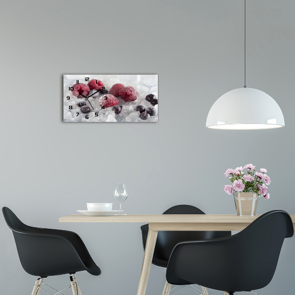Reloj de cristal horizontal Frutos del bosque congelados