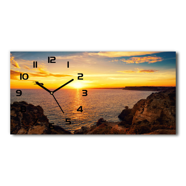 Reloj de cristal horizontal Mar al atardecer