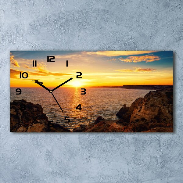 Reloj de cristal horizontal Mar al atardecer