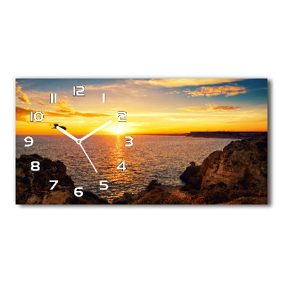 Reloj de cristal horizontal Mar al atardecer
