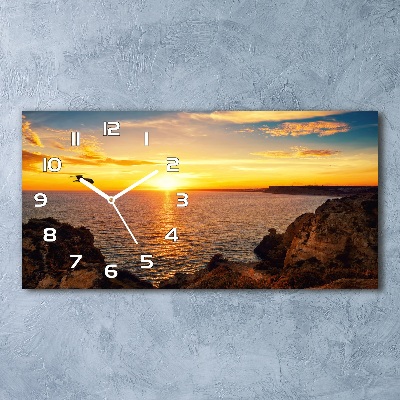 Reloj de cristal horizontal Mar al atardecer