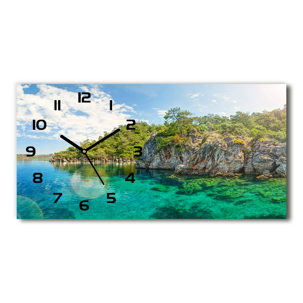 Reloj rectangular Laguna azul