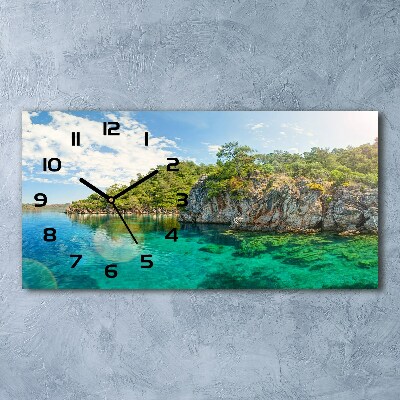 Reloj rectangular Laguna azul