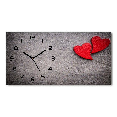 Reloj horizontal Corazones rojos