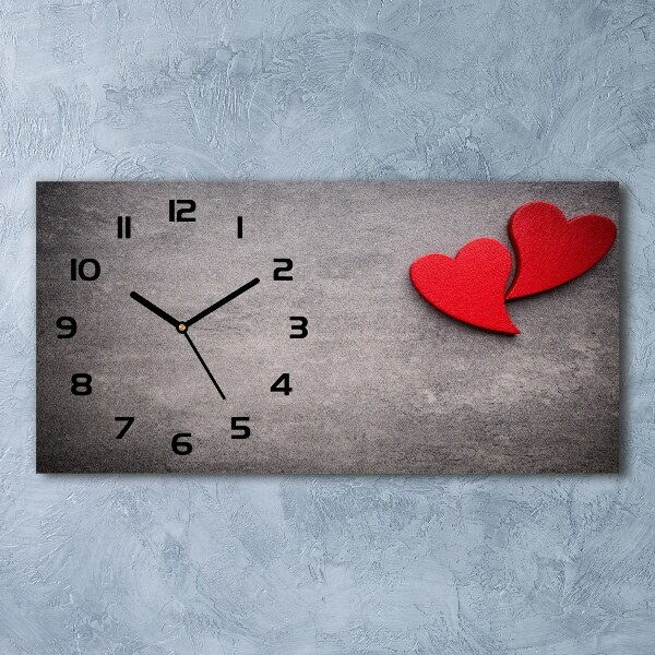 Reloj horizontal Corazones rojos