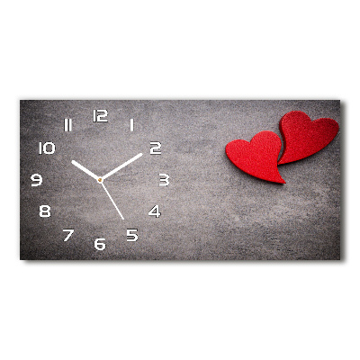 Reloj horizontal Corazones rojos