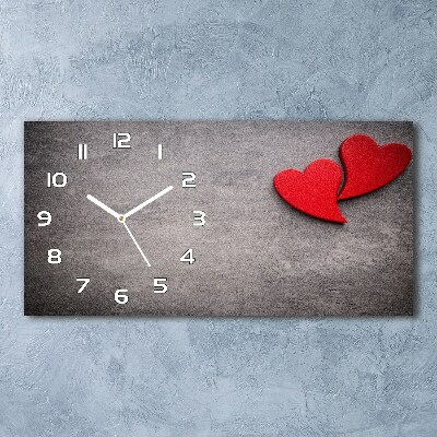 Reloj horizontal Corazones rojos