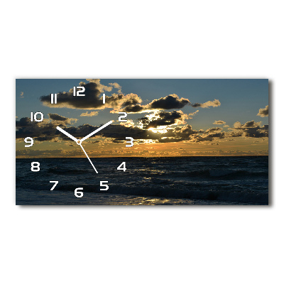 Reloj rectangular Puesta de sol sobre el mar