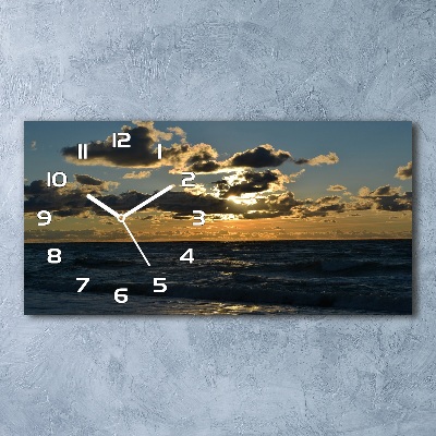 Reloj rectangular Puesta de sol sobre el mar