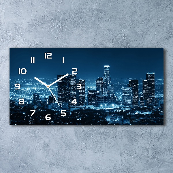 Reloj de cristal horizontal Los ángeles de noche