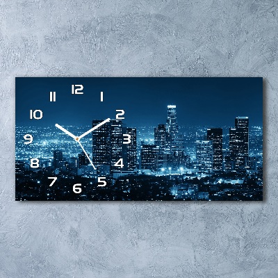 Reloj de cristal horizontal Los ángeles de noche