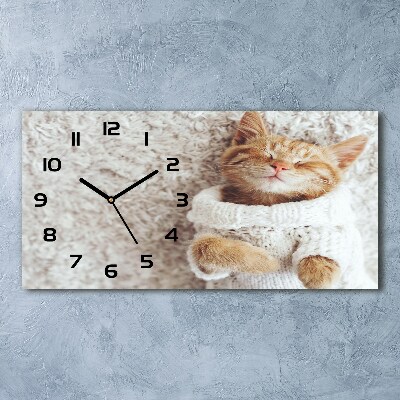 Reloj horizontal Gatito con suéter