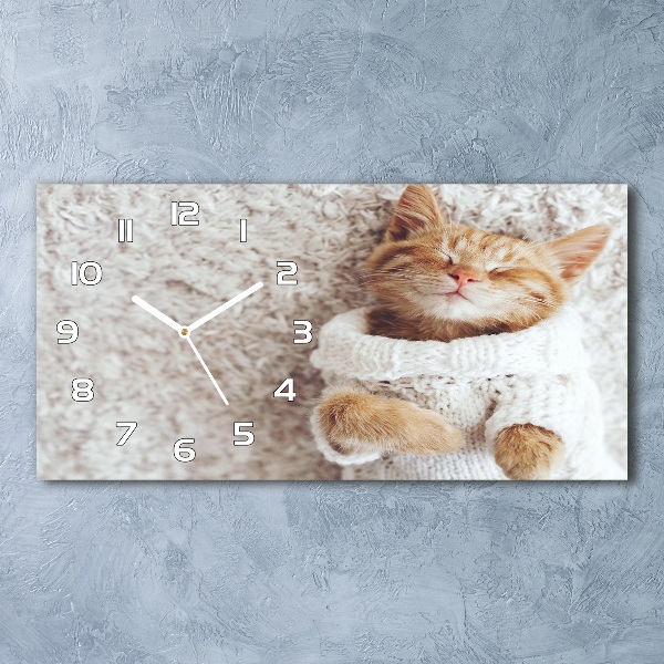 Reloj horizontal Gatito con suéter