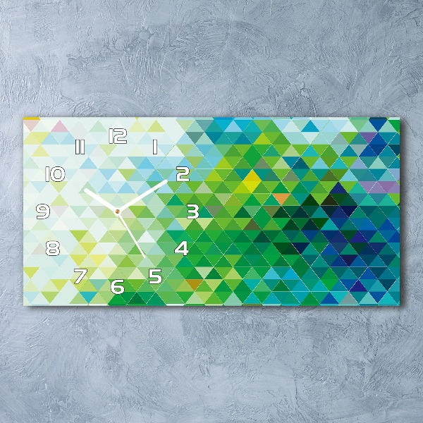 Reloj de cristal horizontal Triángulos abstractos