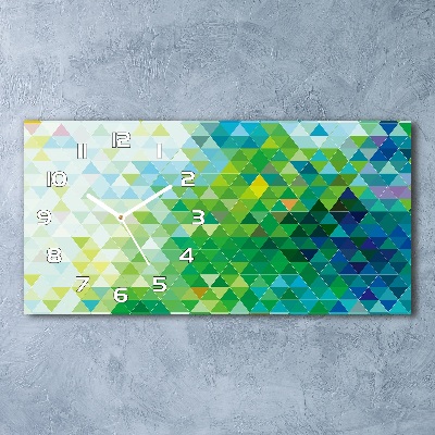 Reloj de cristal horizontal Triángulos abstractos