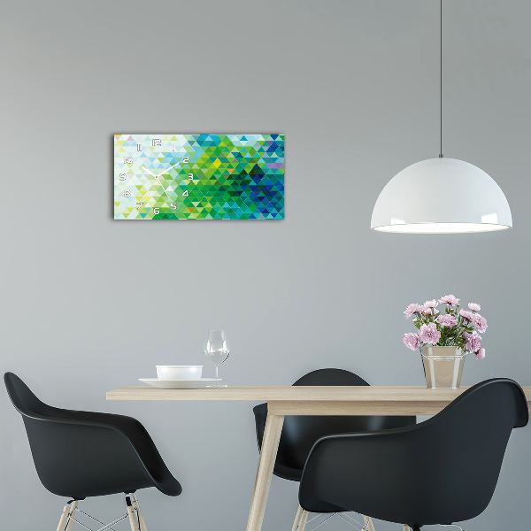 Reloj de cristal horizontal Triángulos abstractos