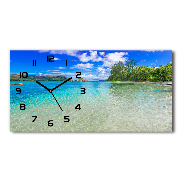 Reloj de cristal horizontal Playa de seychelles