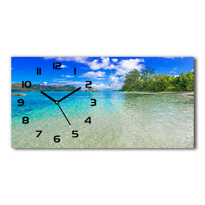 Reloj de cristal horizontal Playa de seychelles