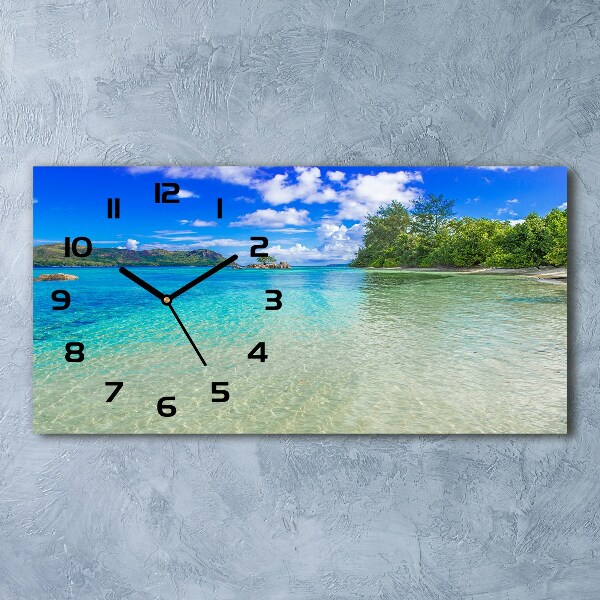 Reloj de cristal horizontal Playa de seychelles