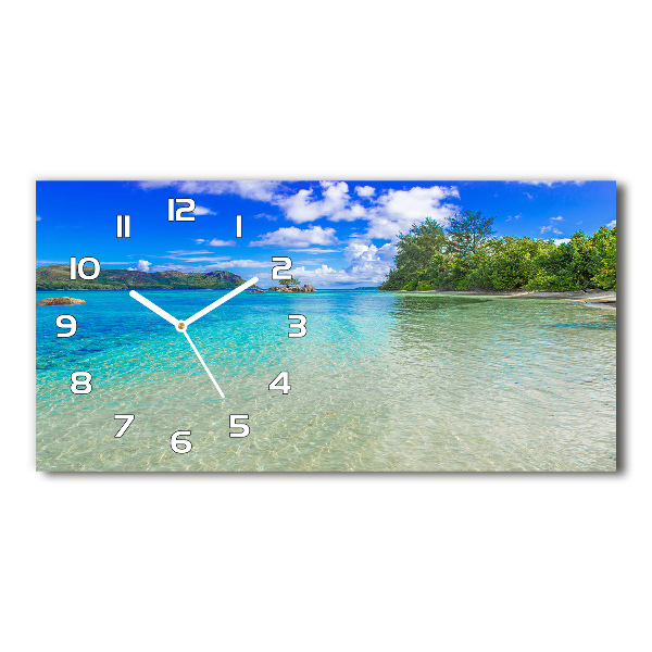 Reloj de cristal horizontal Playa de seychelles
