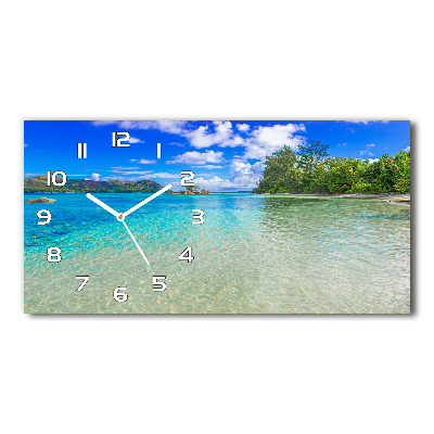 Reloj de cristal horizontal Playa de seychelles