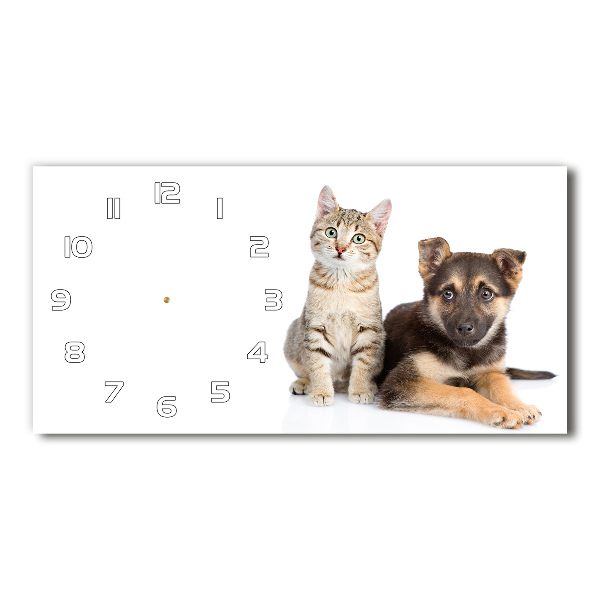 Reloj horizontal Perro y gato