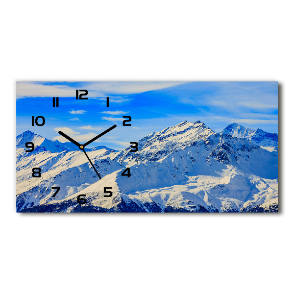Reloj rectangular Los alpes en invierno
