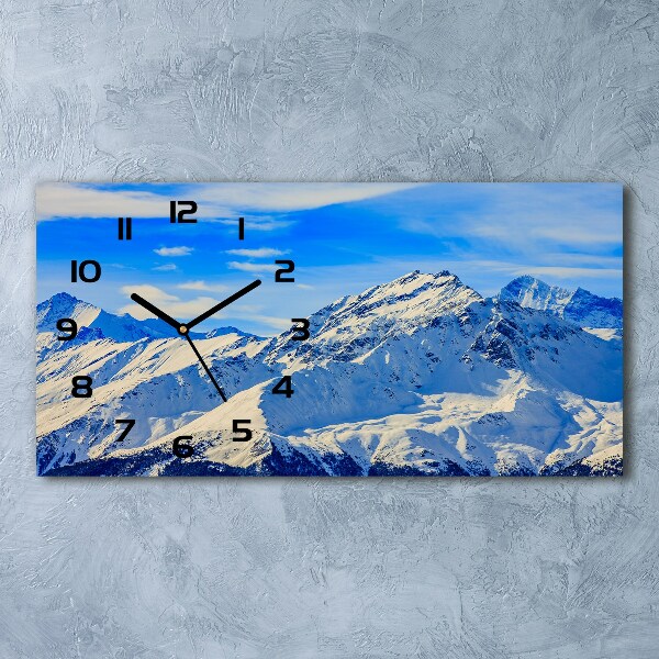 Reloj rectangular Los alpes en invierno