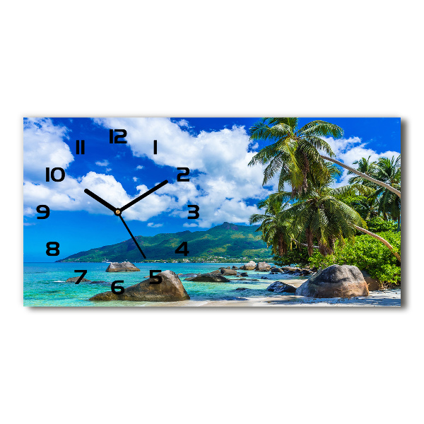 Reloj de cristal horizontal Playa de seychelles