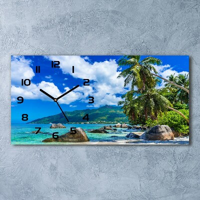 Reloj de cristal horizontal Playa de seychelles