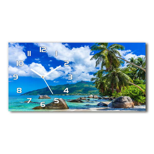 Reloj de cristal horizontal Playa de seychelles