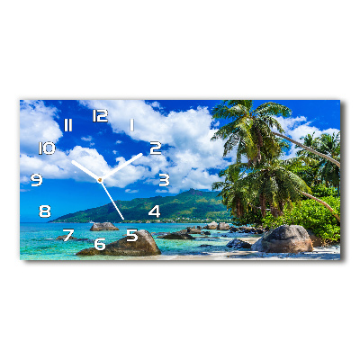 Reloj de cristal horizontal Playa de seychelles