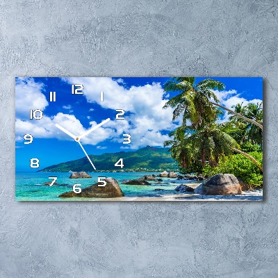 Reloj de cristal horizontal Playa de seychelles